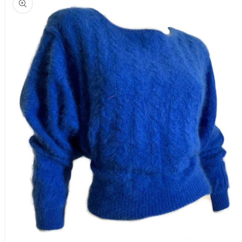Vintage 1980s IB Diffusion Blue Angora Sweater